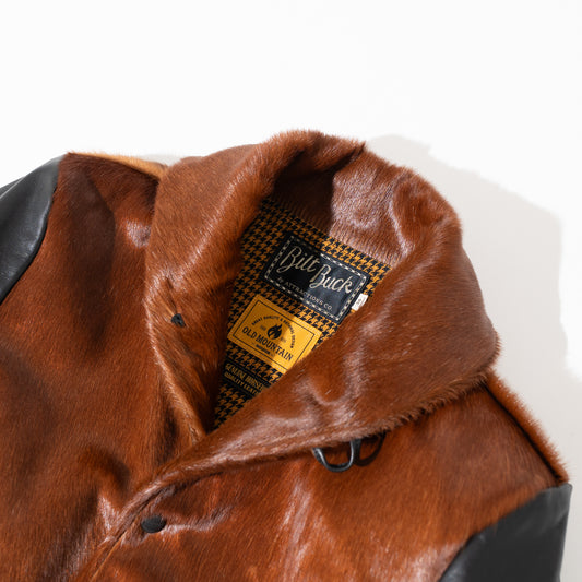 OM別注_625 Hair On Horsehide King Shawl Jacket BROWN