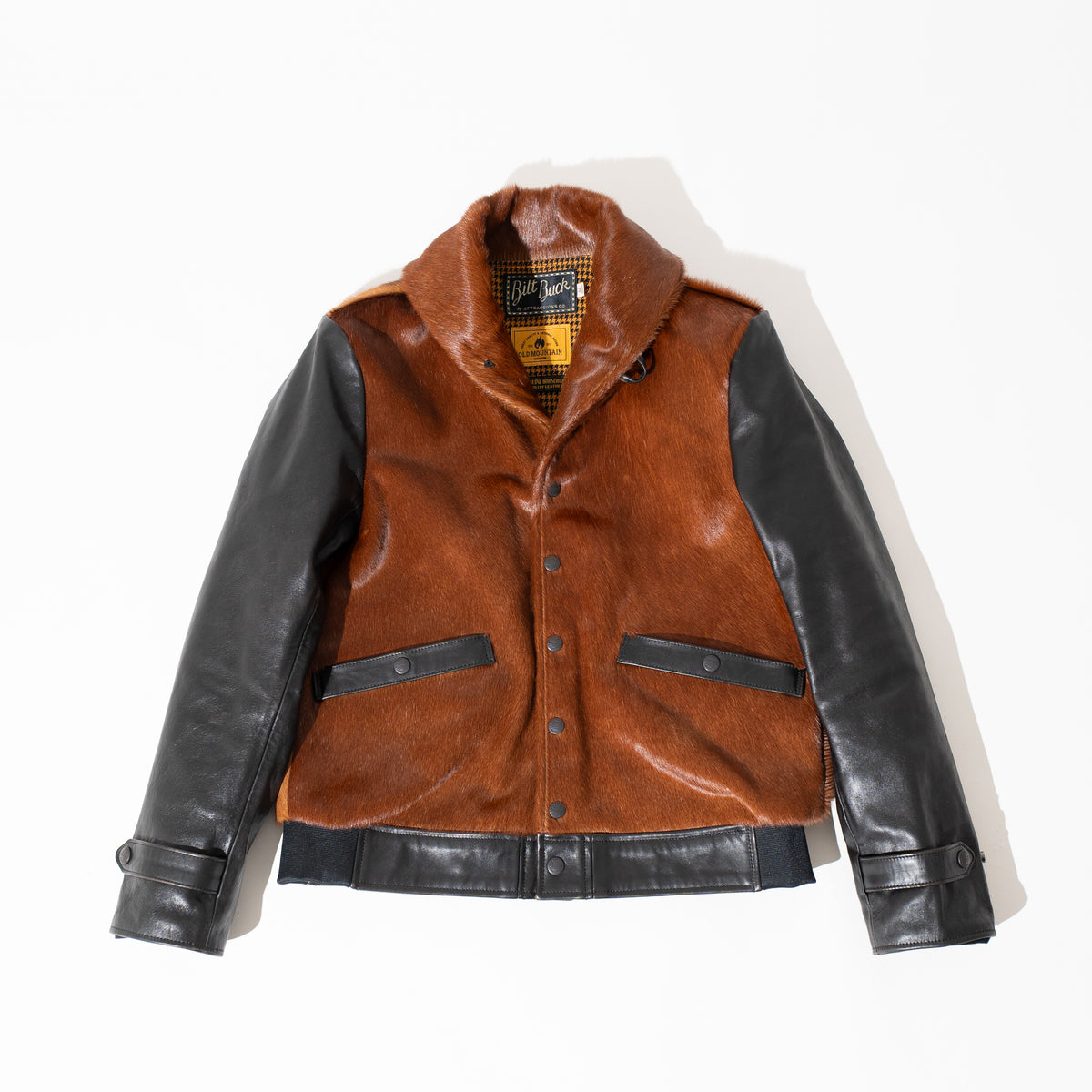 OM別注_625 Hair On Horsehide King Shawl Jacket BROWN