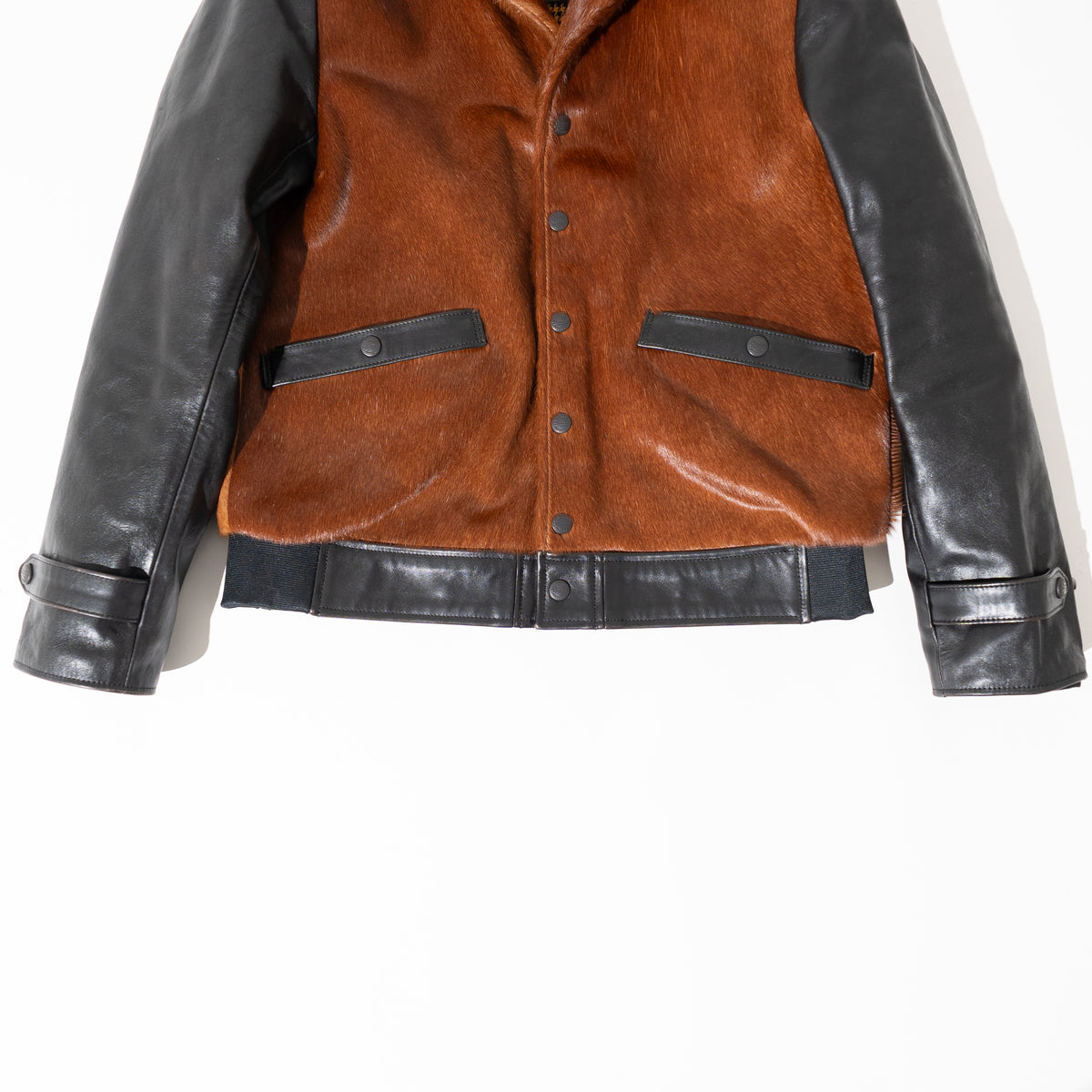 OM別注_625 Hair On Horsehide King Shawl Jacket BROWN