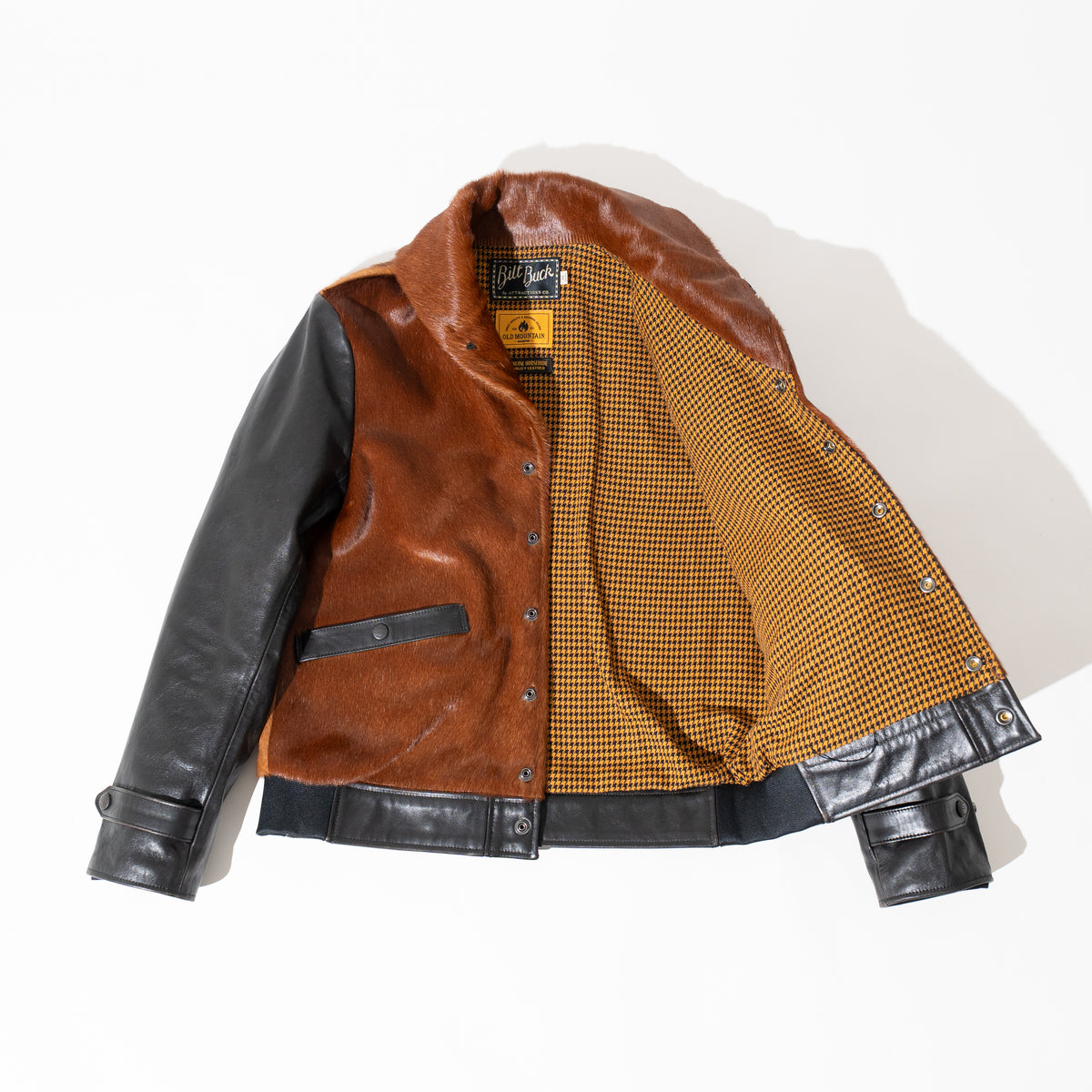 OM別注_625 Hair On Horsehide King Shawl Jacket BROWN