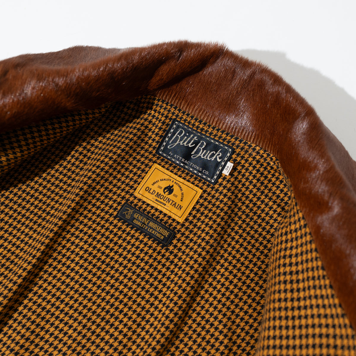 OM別注_625 Hair On Horsehide King Shawl Jacket BROWN
