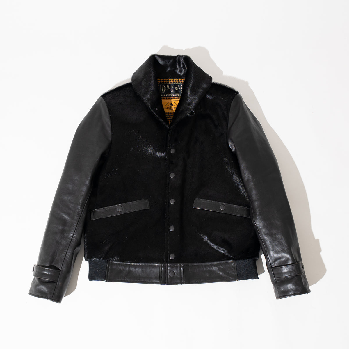 OM別注_625 Hair On Horsehide King Shawl Jacket　BLACK