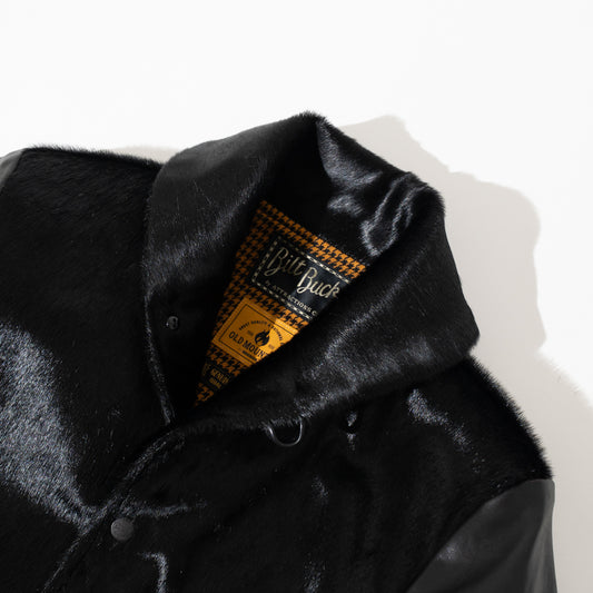 OM別注_625 Hair On Horsehide King Shawl Jacket　BLACK