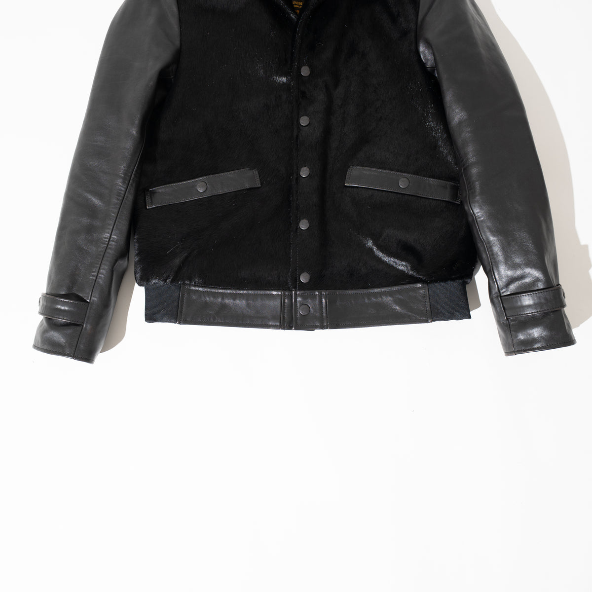 OM別注_625 Hair On Horsehide King Shawl Jacket　BLACK