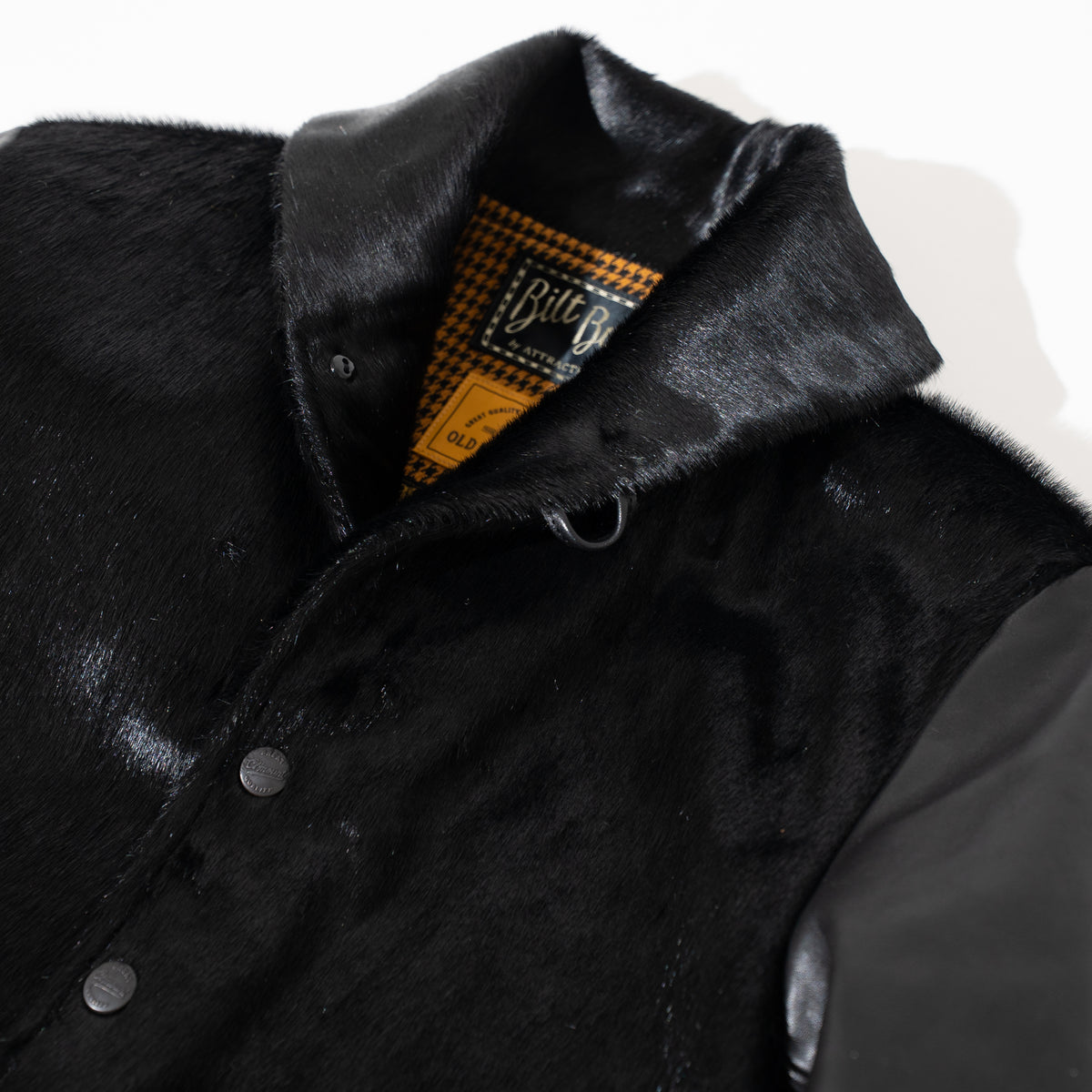 OM別注_625 Hair On Horsehide King Shawl Jacket　BLACK