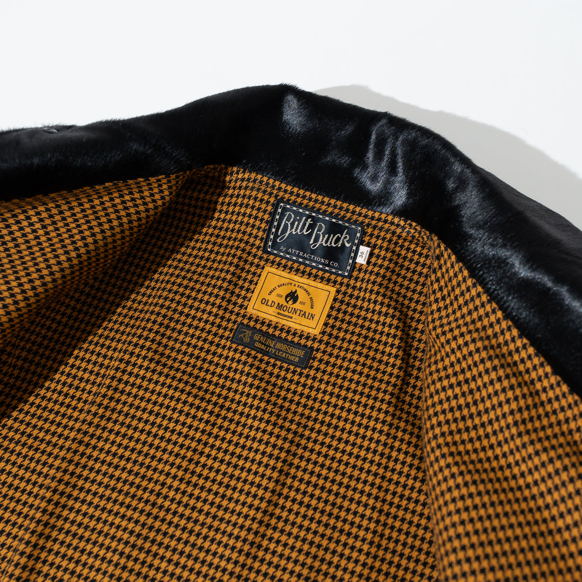 OM別注_625 Hair On Horsehide King Shawl Jacket　BLACK