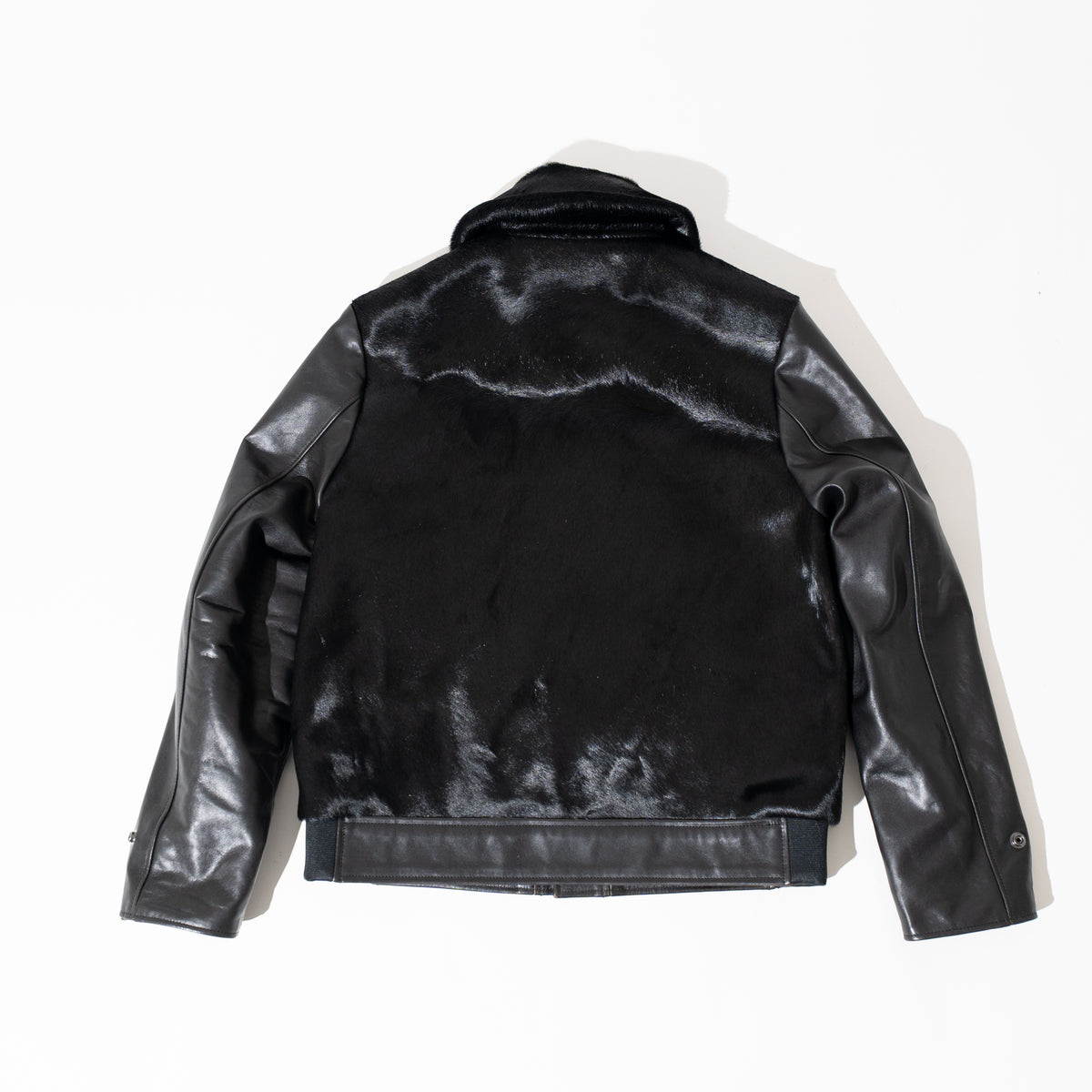 OM別注_625 Hair On Horsehide King Shawl Jacket　BLACK
