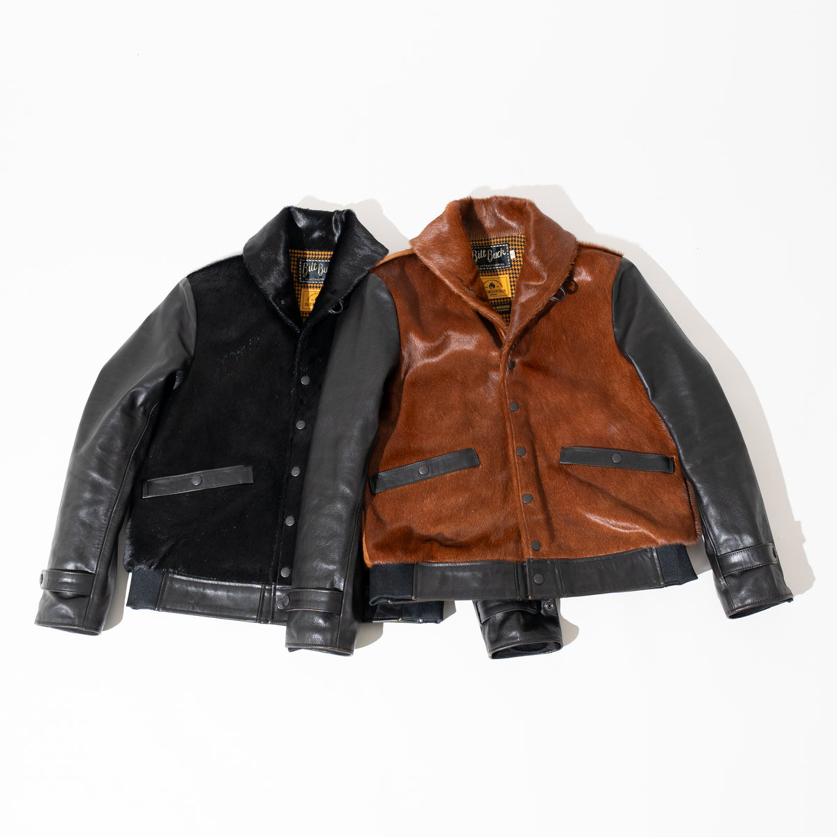 OM別注_625 Hair On Horsehide King Shawl Jacket BROWN