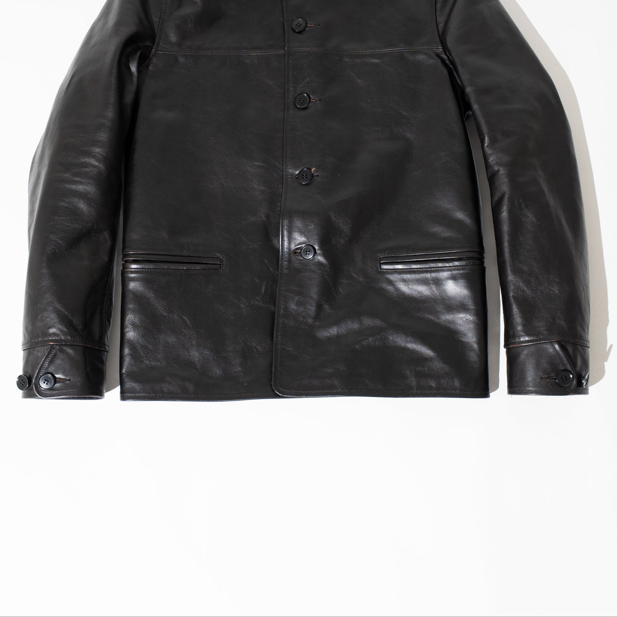 OM別注_378 Horsehide Royal Half Coat BLACK