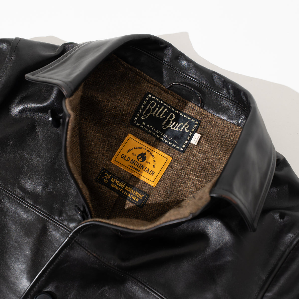 OM別注_378 Horsehide Royal Half Coat BLACK